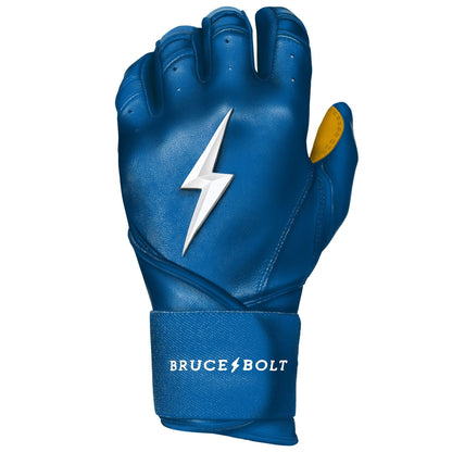 Bruce Bolt PREMIUM PRO Long Cuff Batting Gloves: Royal