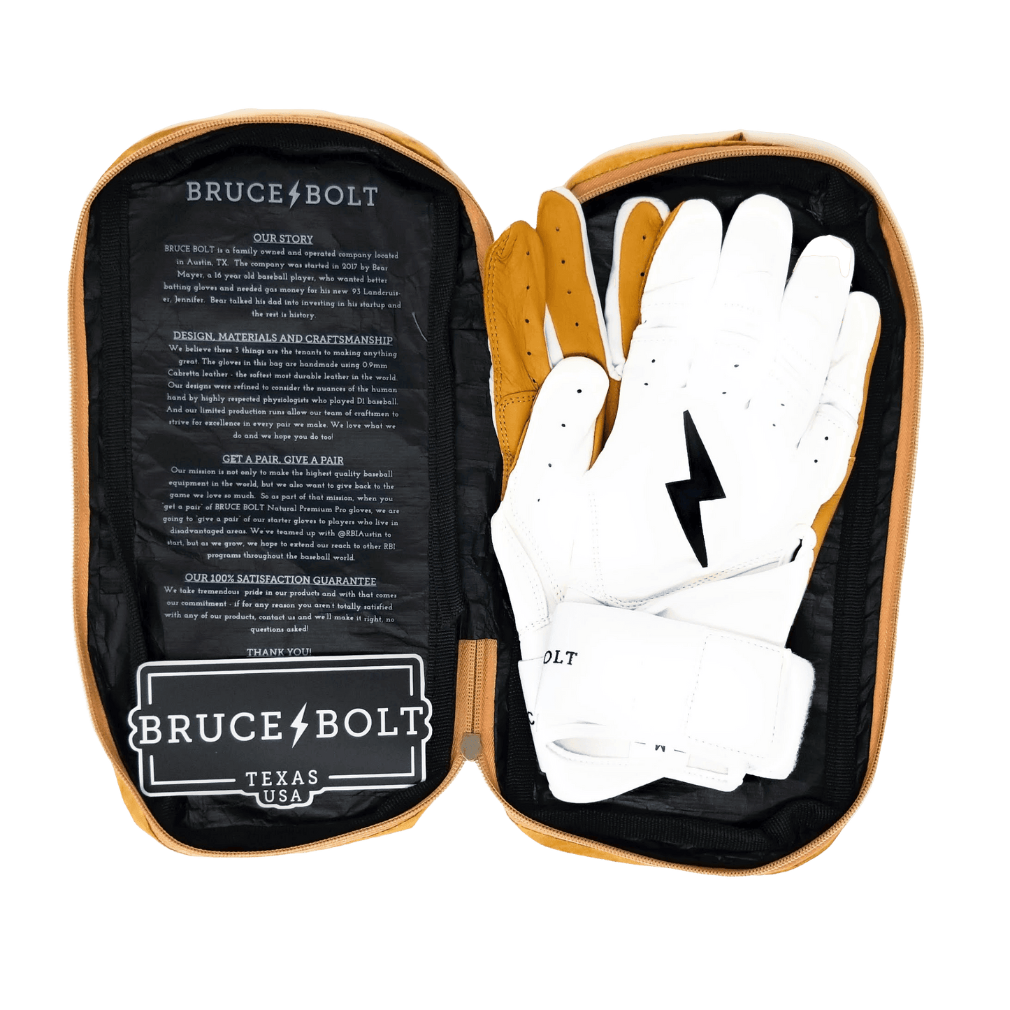 Bruce Bolt PREMIUM PRO Long Cuff Batting Gloves: White