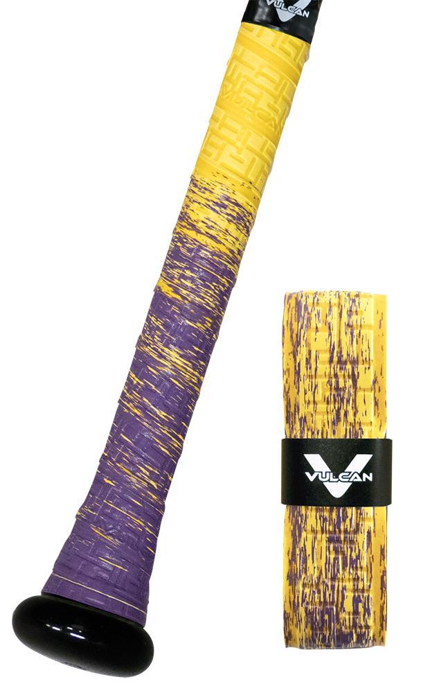 Mardi Gras Vulcan Ultralight Bat Grips: Fade Series, Purple and Yellow