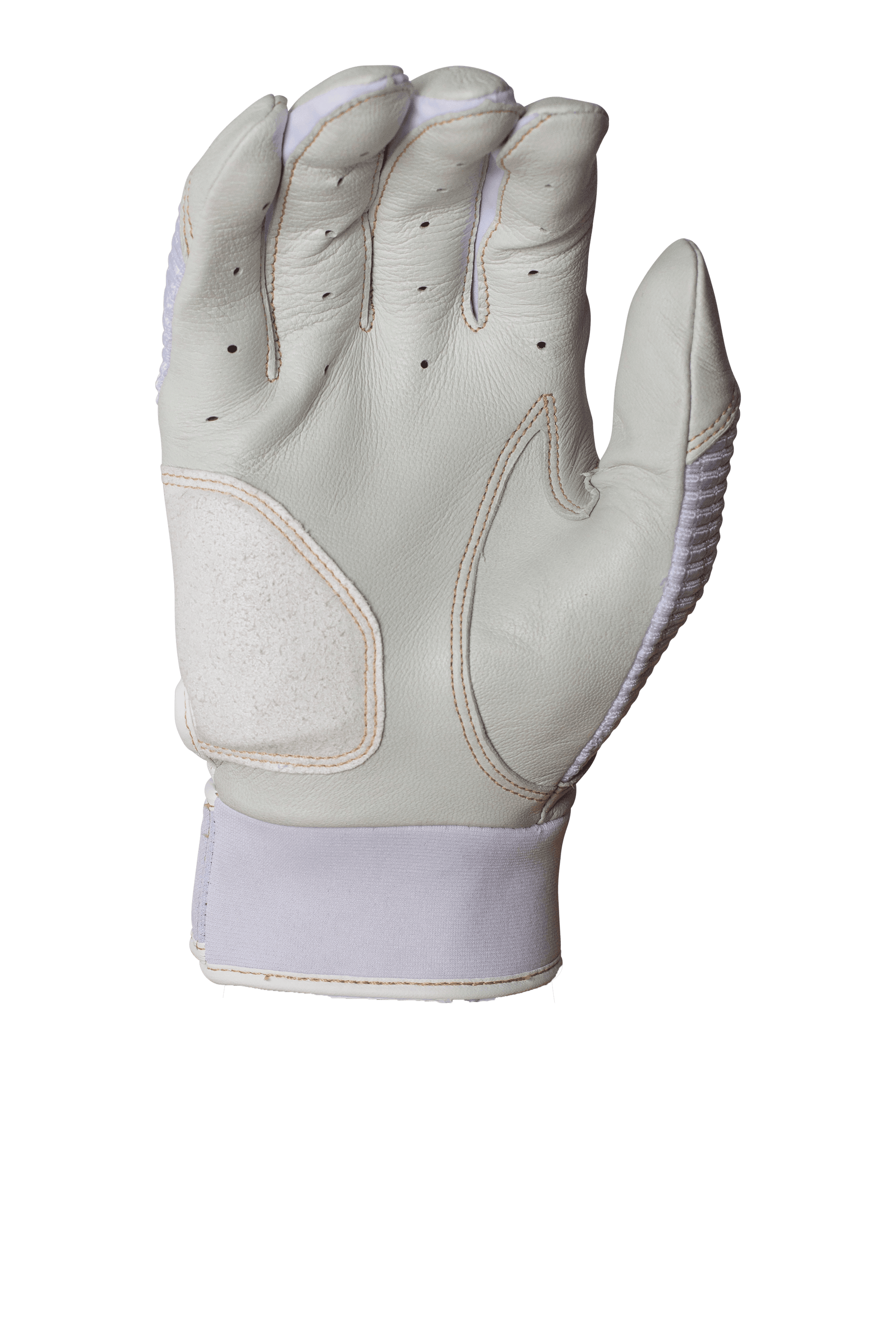 Miken Softball MK7X Adult White and Gold Batting Gloves: MBGGLD-WHT