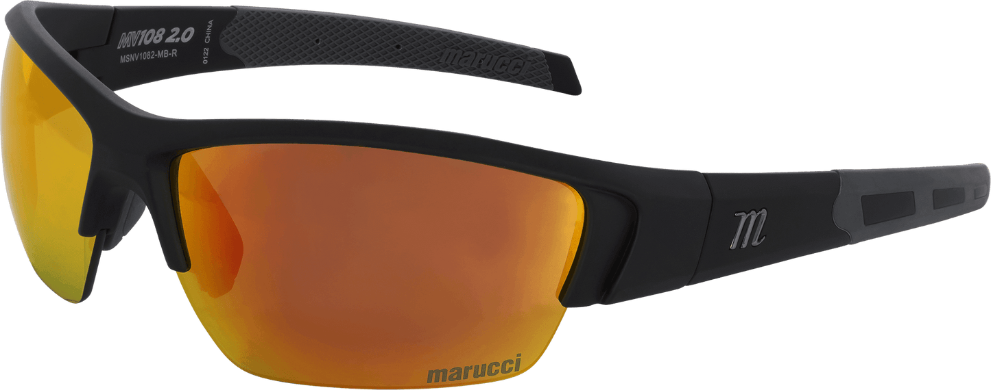 Shop Marucci MV108 2.0 Performance Sunglasses-Matte Black-Green/Red