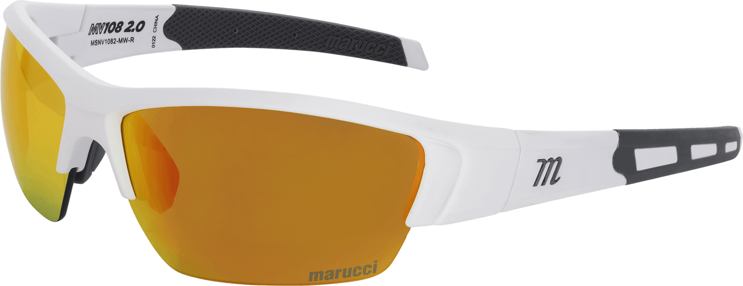 Shop Marucci MV108 2.0 Performance Sunglasses-Matte White-Green/Red