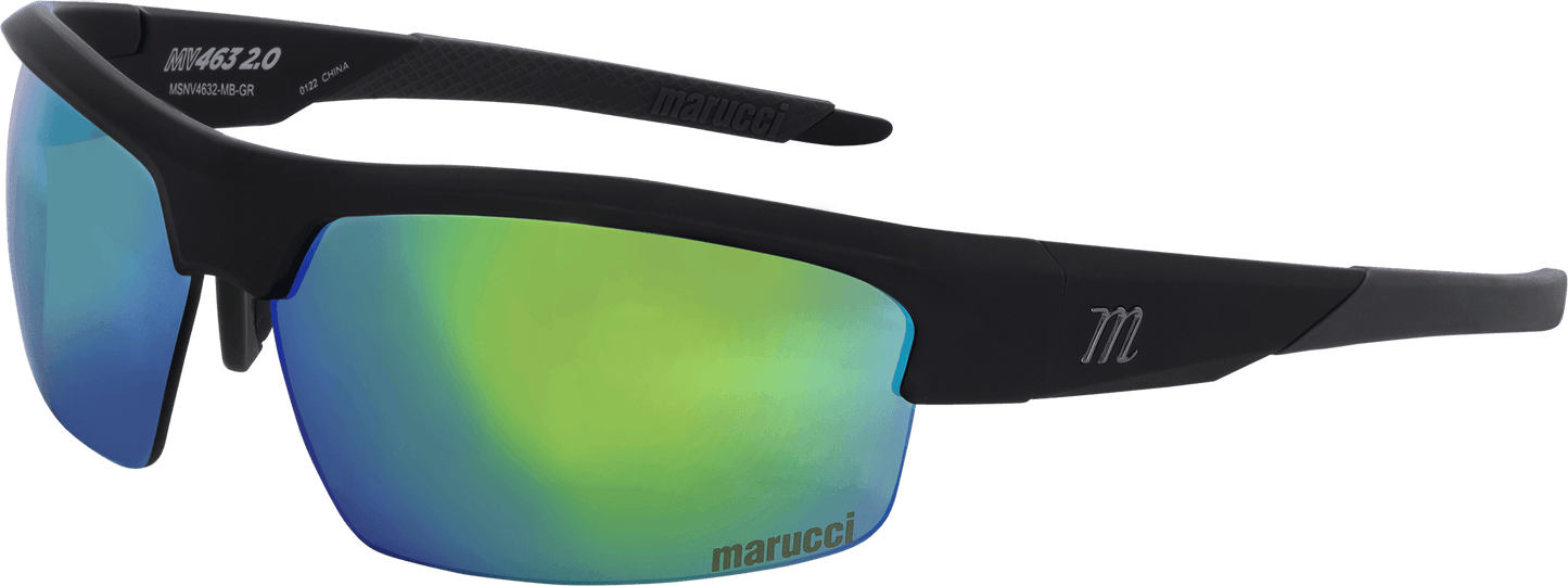 Shop Marucci MV463 2.0 Performance Sunglasses-Matte Black-Green/Green