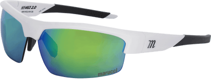 Shop Marucci MV463 2.0 Performance Sunglasses-Matte White-Green/Green