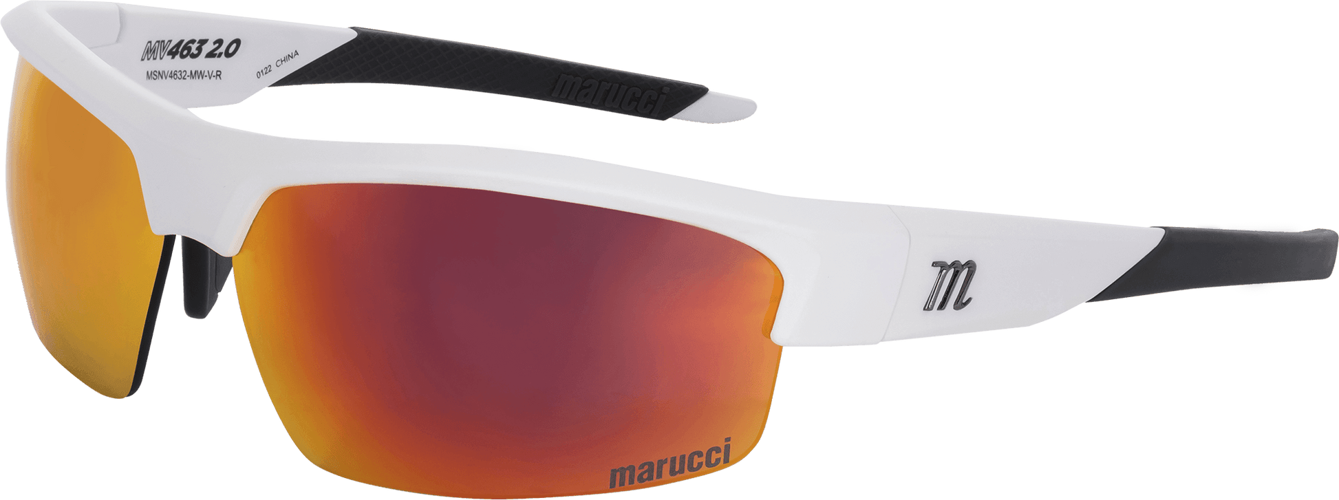 Shop Marucci MV463 2.0 Performance Sunglasses-Matte White-Violet/Red