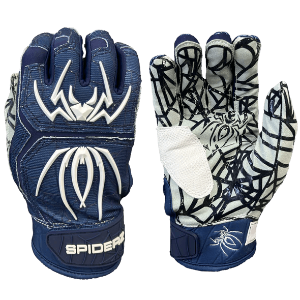 2023 Spiderz HYBRID Batting Gloves: Navy/White