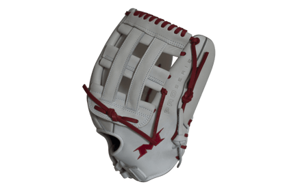 Miken Pro Series 13.5" Slow Pitch Fielding Glove - White/Scarlet: PRO135WS