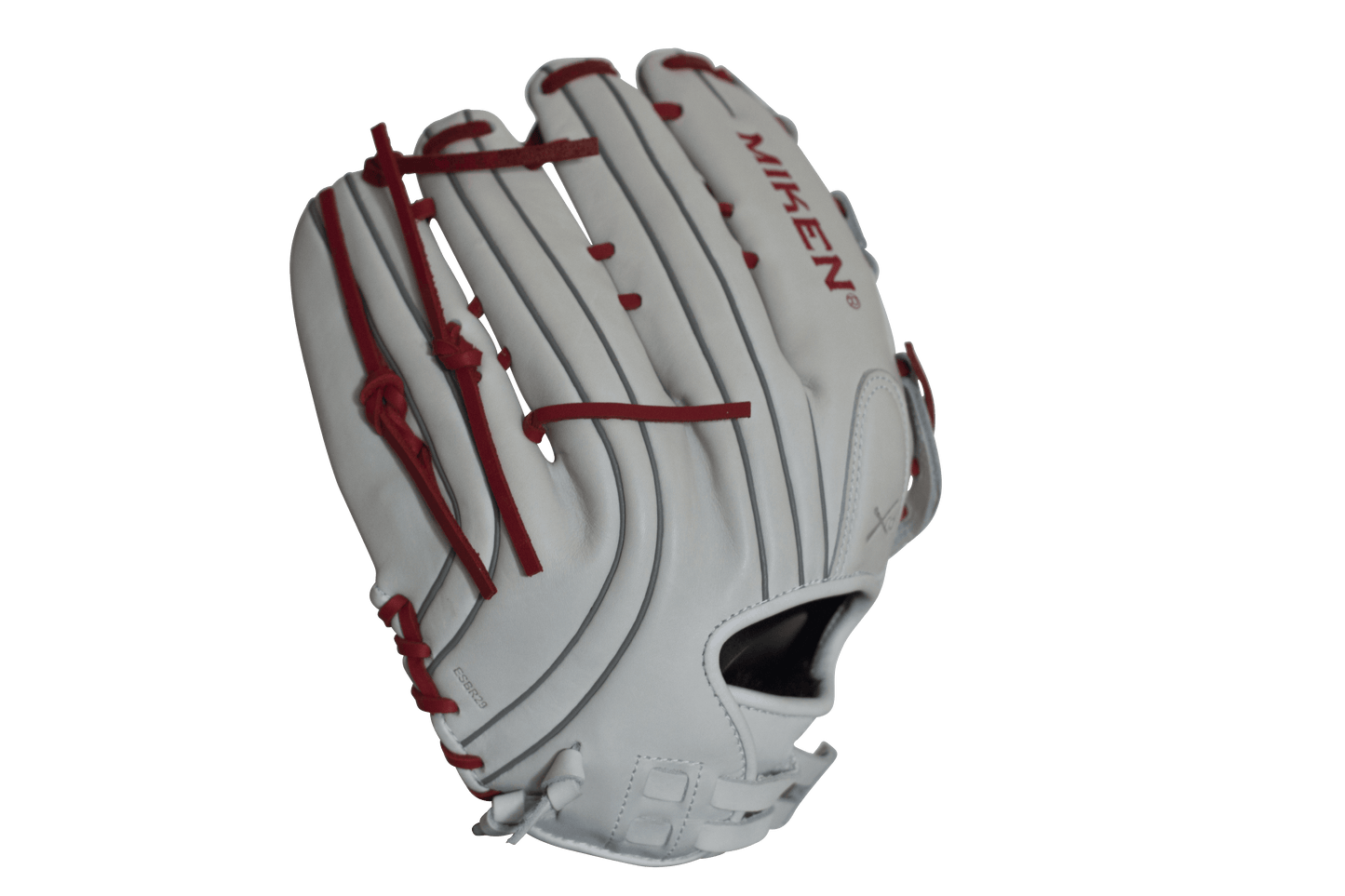 Miken Pro Series 13.5" Slow Pitch Fielding Glove - White/Scarlet: PRO135WS