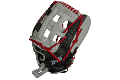 Black, Red, and white Miken Player Series 13" Slow Pitch Fielding Glove: PS130-PH at headbangersports.com