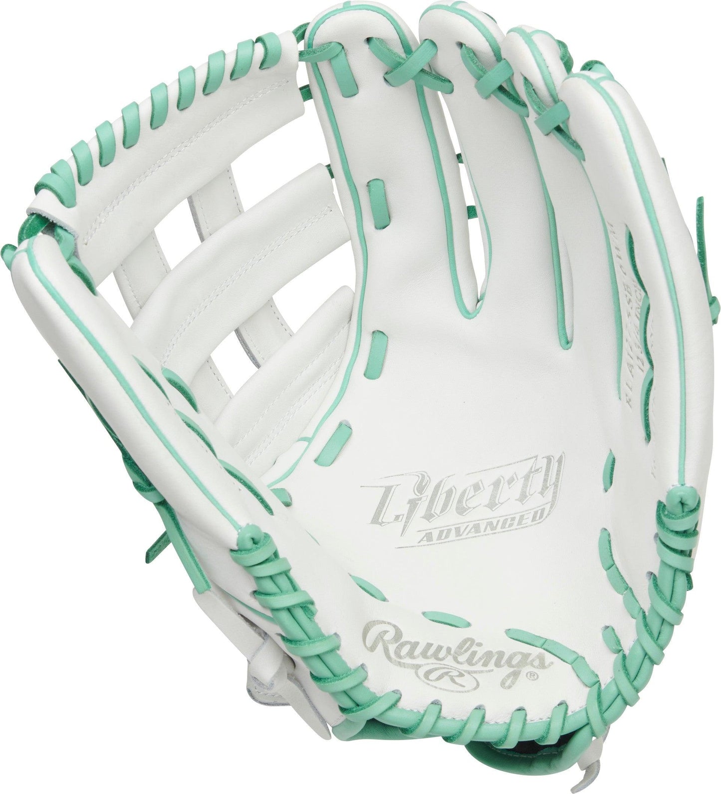 White and Mint Liberty Advanced 12.75 inch Softball Glove