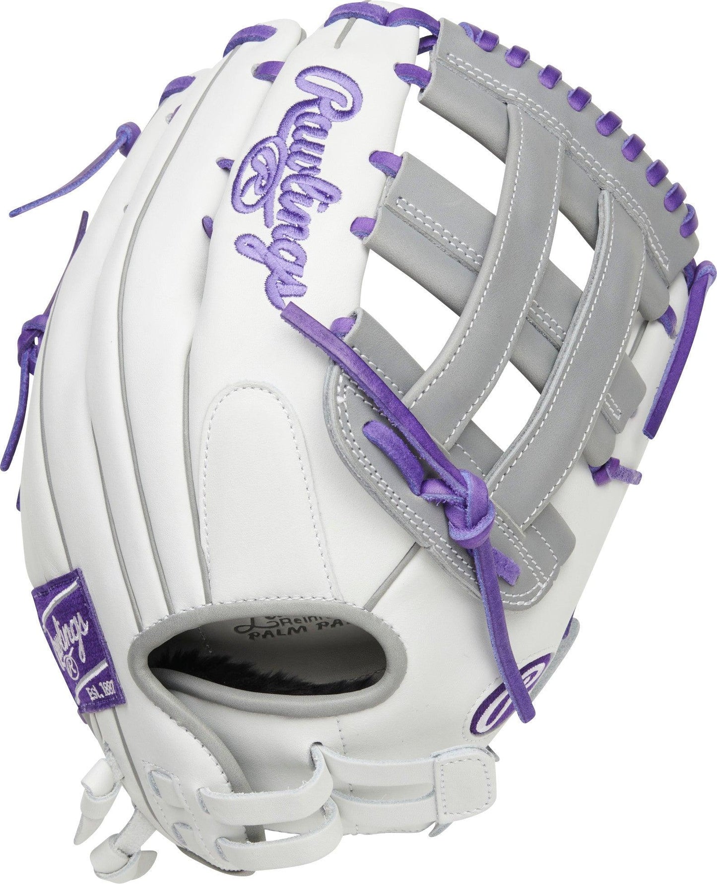 White and Purple Liberty Advanced 12.75 inch Softball Glove