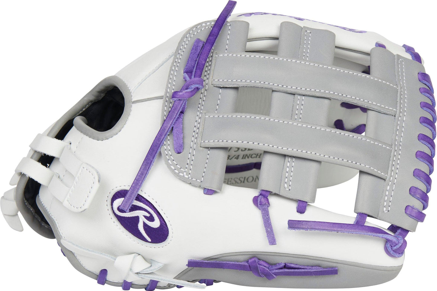 White and Purple Liberty Advanced 12.75 inch Softball Glove