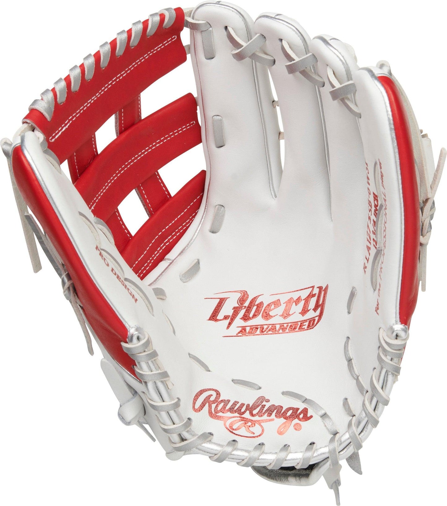 White and Red/Scarlett Liberty Advanced 12.75 inch Softball Glove