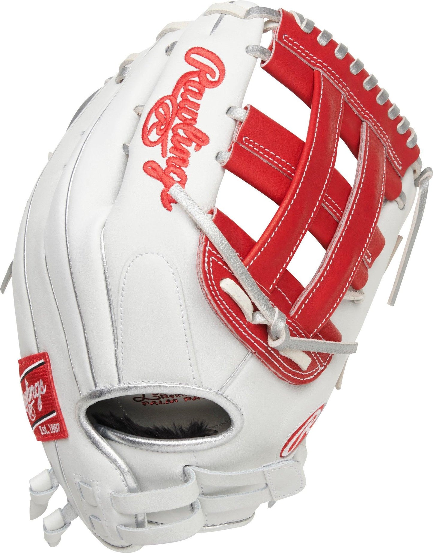 White and Red/Scarlett Liberty Advanced 12.75 inch Softball Glove