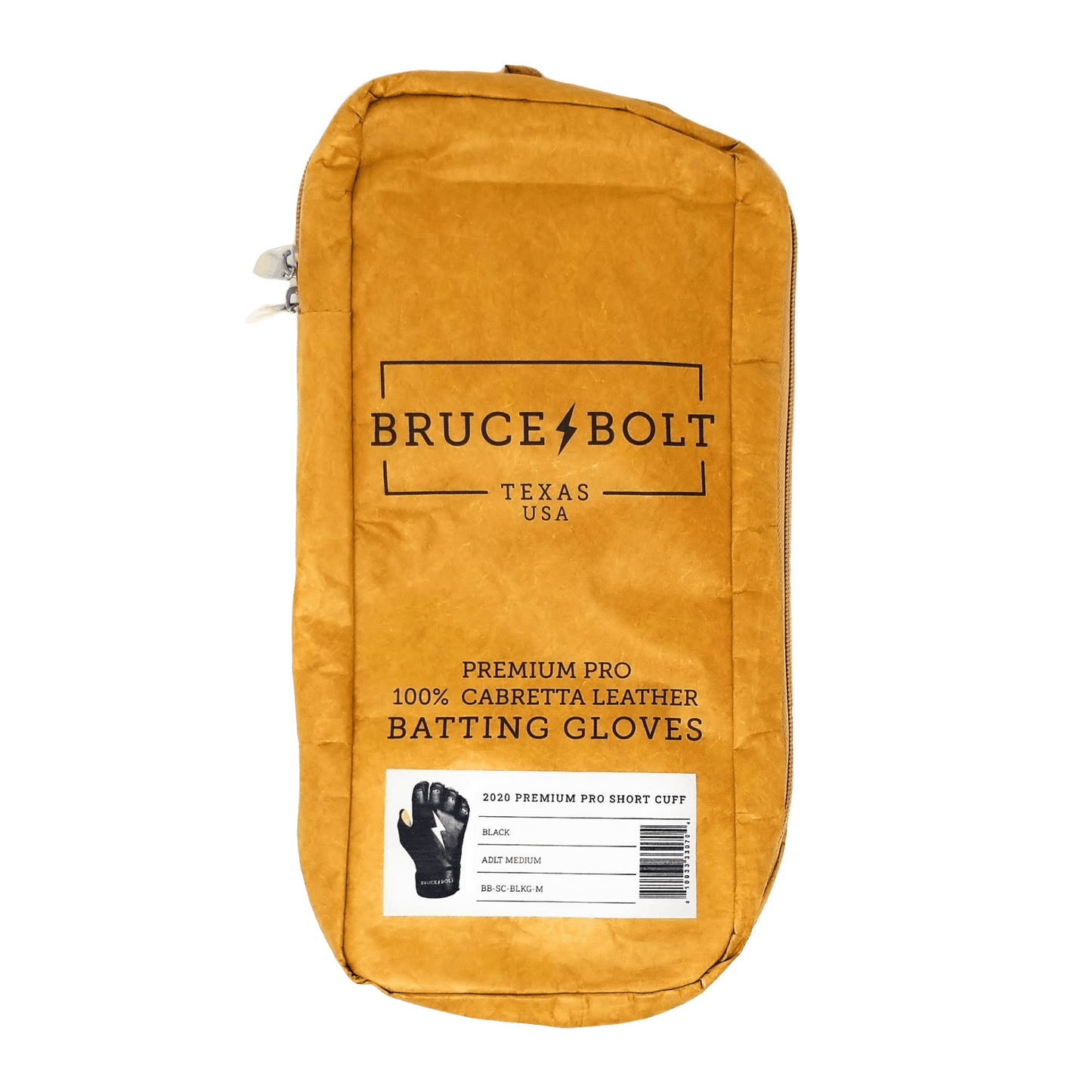 Bruce Bolt PREMIUM PRO Short Cuff Batting Gloves: Black