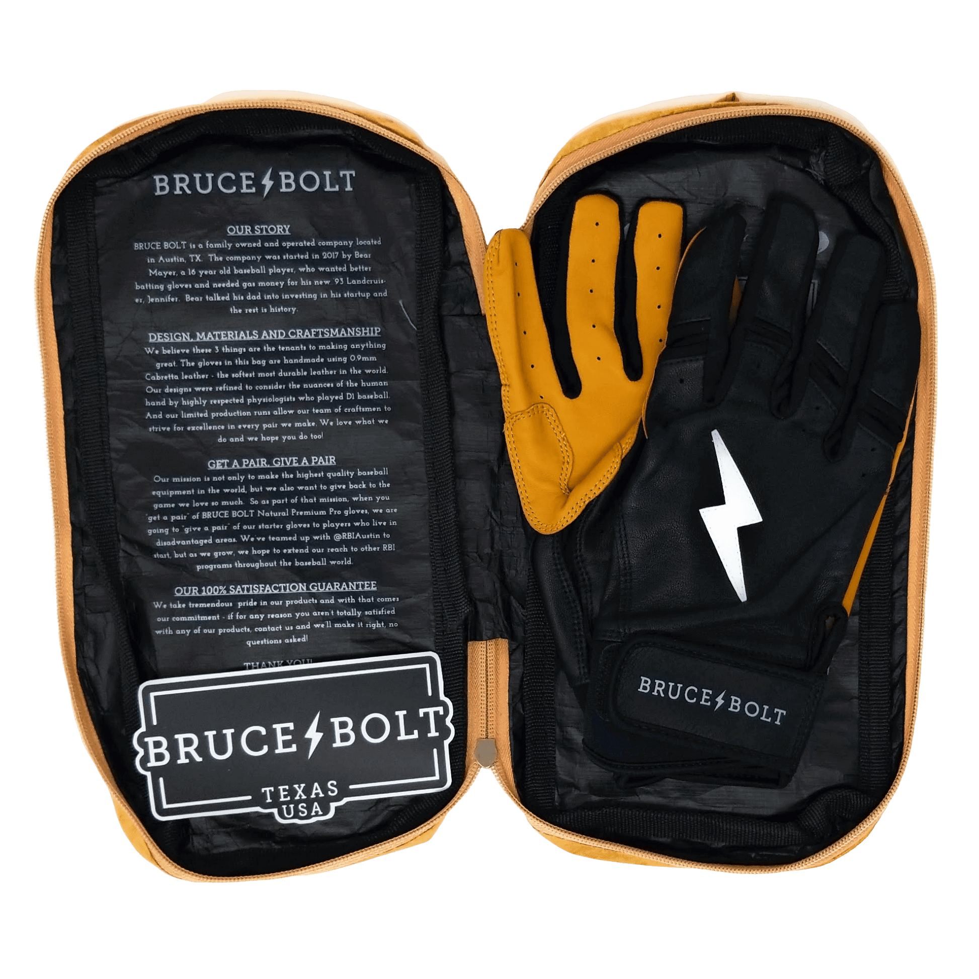 Bruce Bolt PREMIUM PRO Short Cuff Batting Gloves: Black