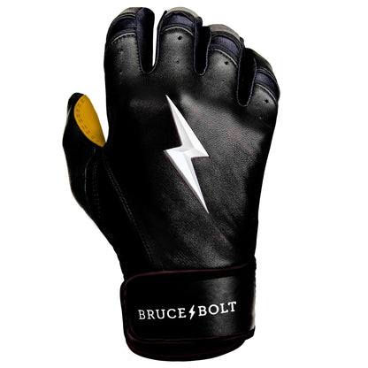 Bruce Bolt PREMIUM PRO Short Cuff Batting Gloves: Black