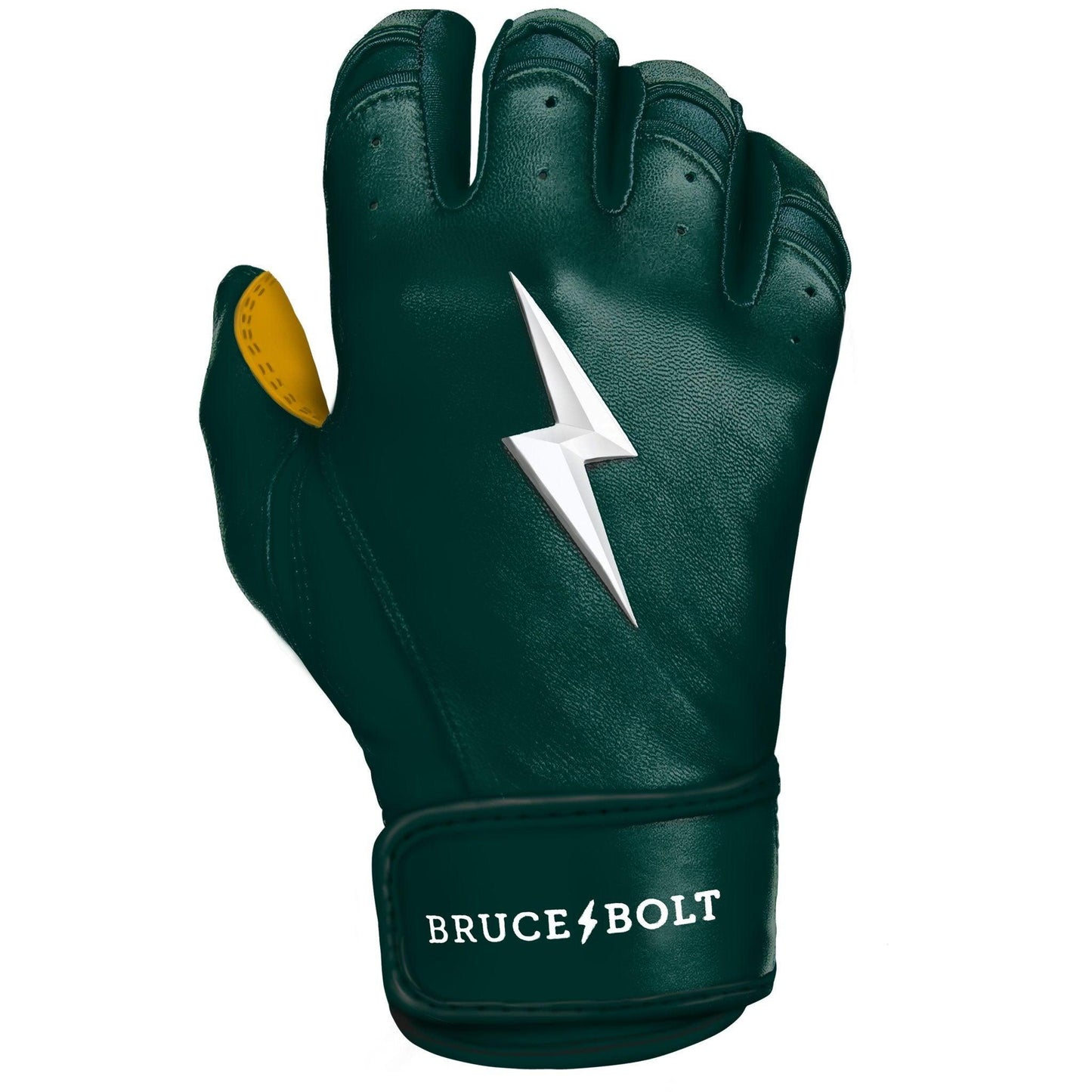 Bruce Bolt PREMIUM PRO Short Cuff Batting Gloves: GREEN