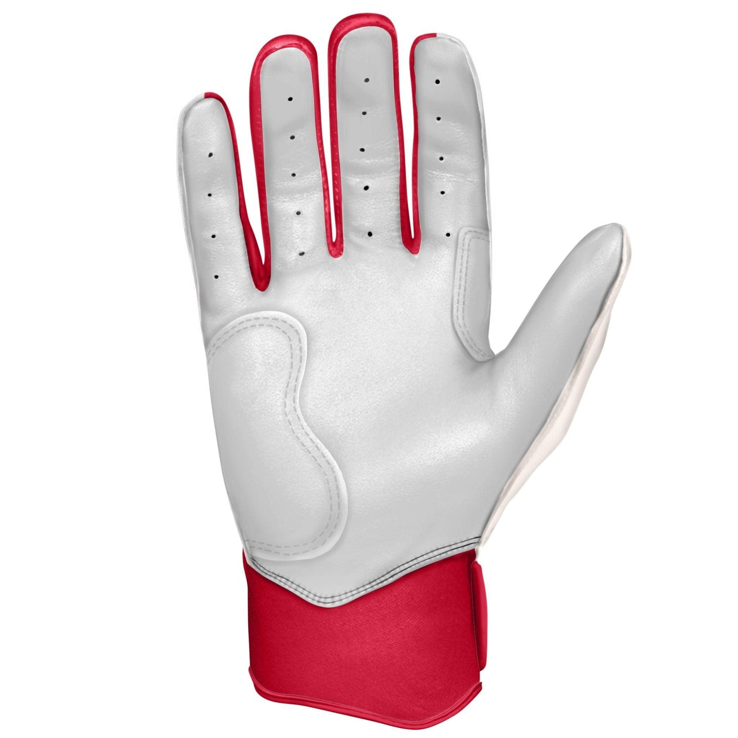 Bruce Bolt PREMIUM PRO BADER Series Short Cuff Batting Gloves: White