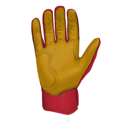 Bruce Bolt PREMIUM PRO Short Cuff Batting Gloves: Red