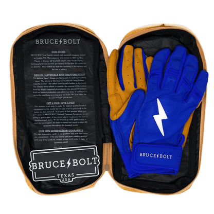 Bruce Bolt PREMIUM PRO Short Cuff Batting Gloves: Royal