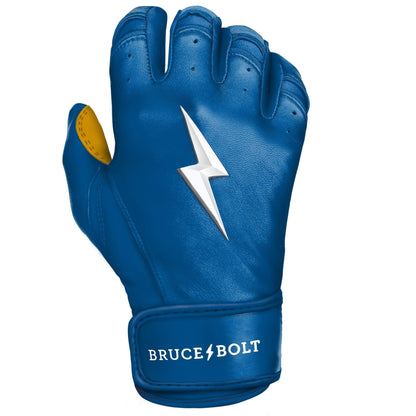 Bruce Bolt PREMIUM PRO Short Cuff Batting Gloves: Royal