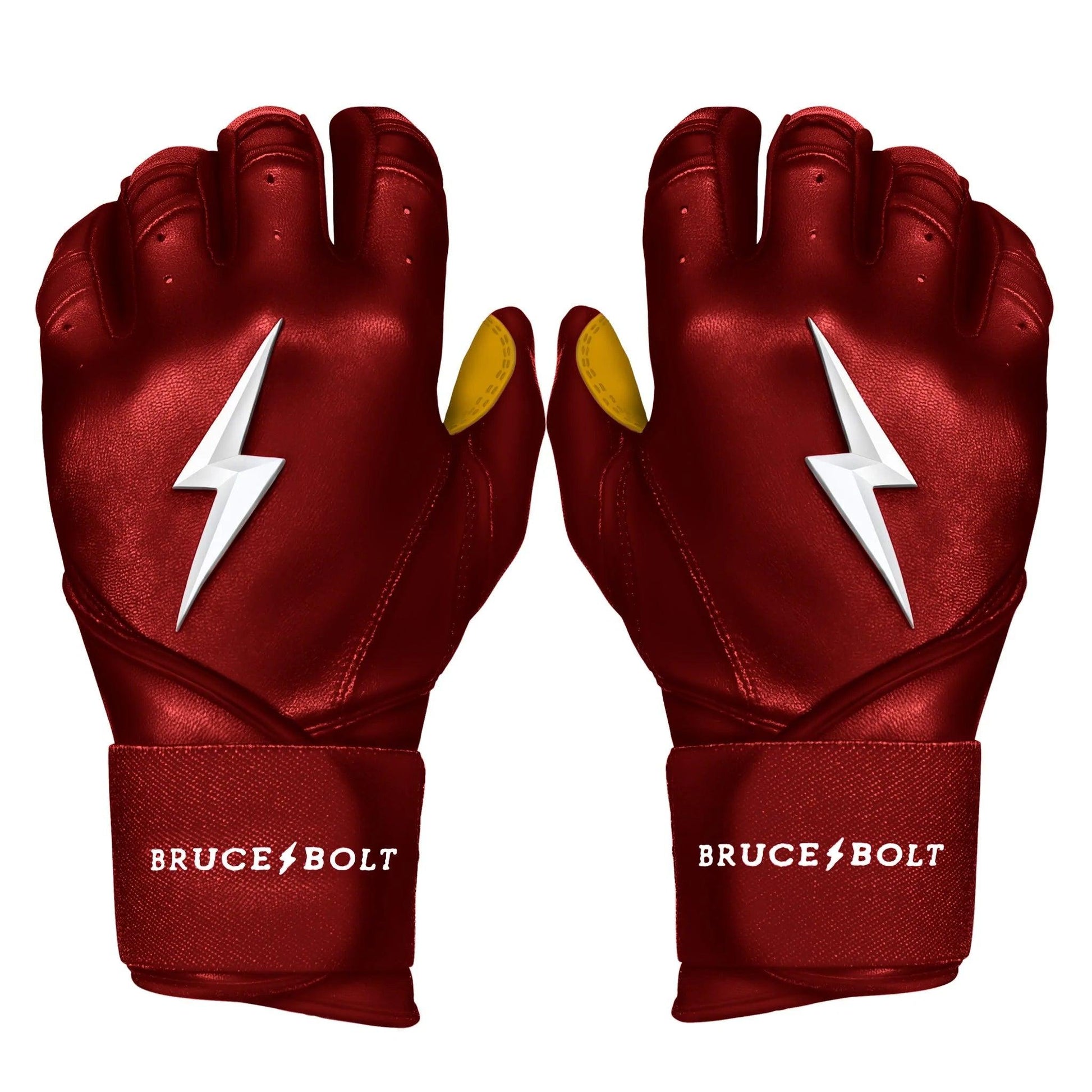 Shop Bruce Bolt PREMIUM PRO Long Cuff Batting Gloves: Maroon