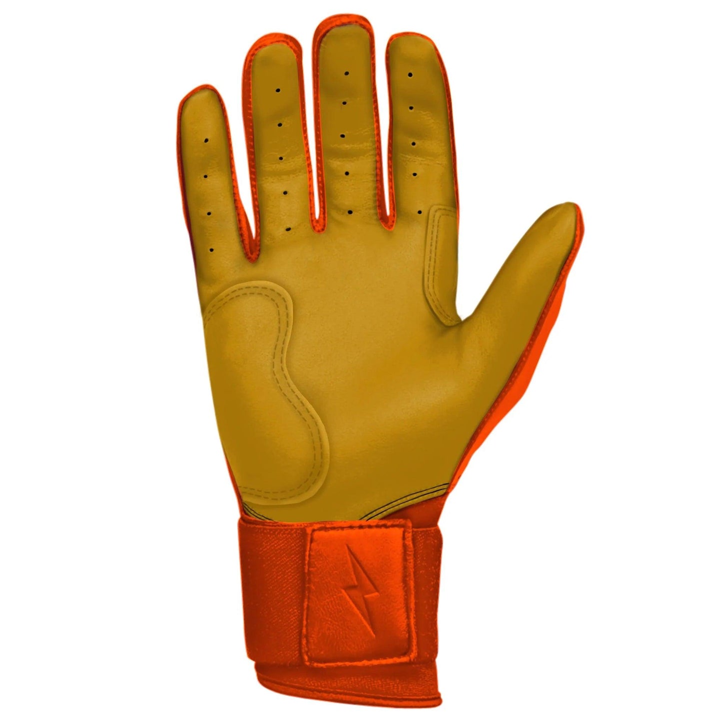 Bruce Bolt PREMIUM PRO Long Cuff Batting Gloves: Orange