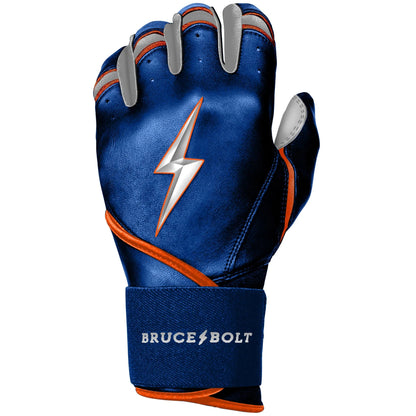 Shop Bruce Bolt PREMIUM PRO NIMMO Long Cuff Batting Gloves: Mets Blue