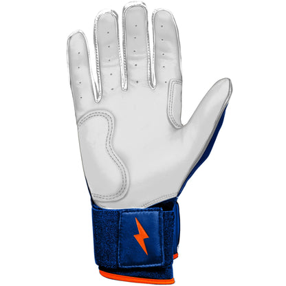 Shop Bruce Bolt PREMIUM PRO NIMMO Long Cuff Batting Gloves: Mets Blue