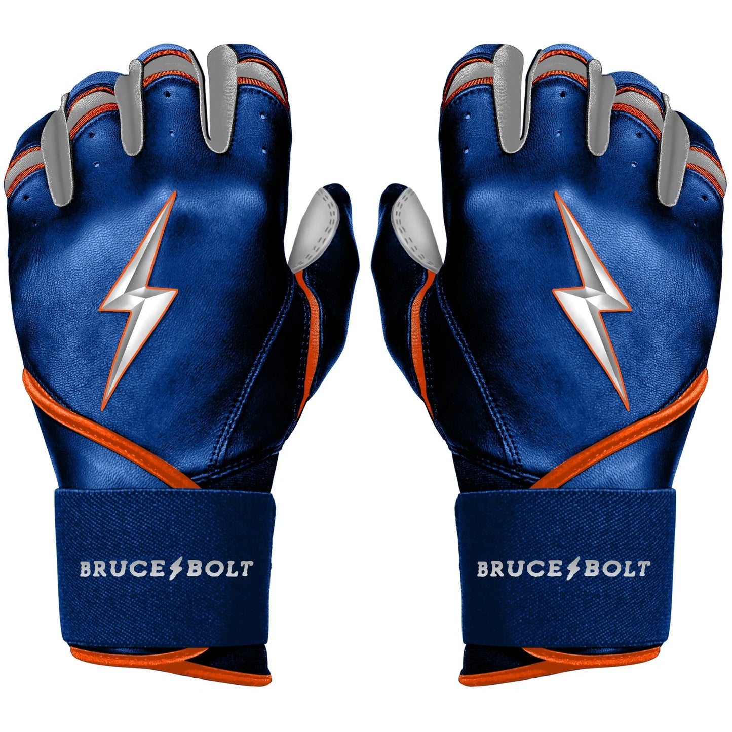 Shop Bruce Bolt PREMIUM PRO NIMMO Long Cuff Batting Gloves: Mets Blue