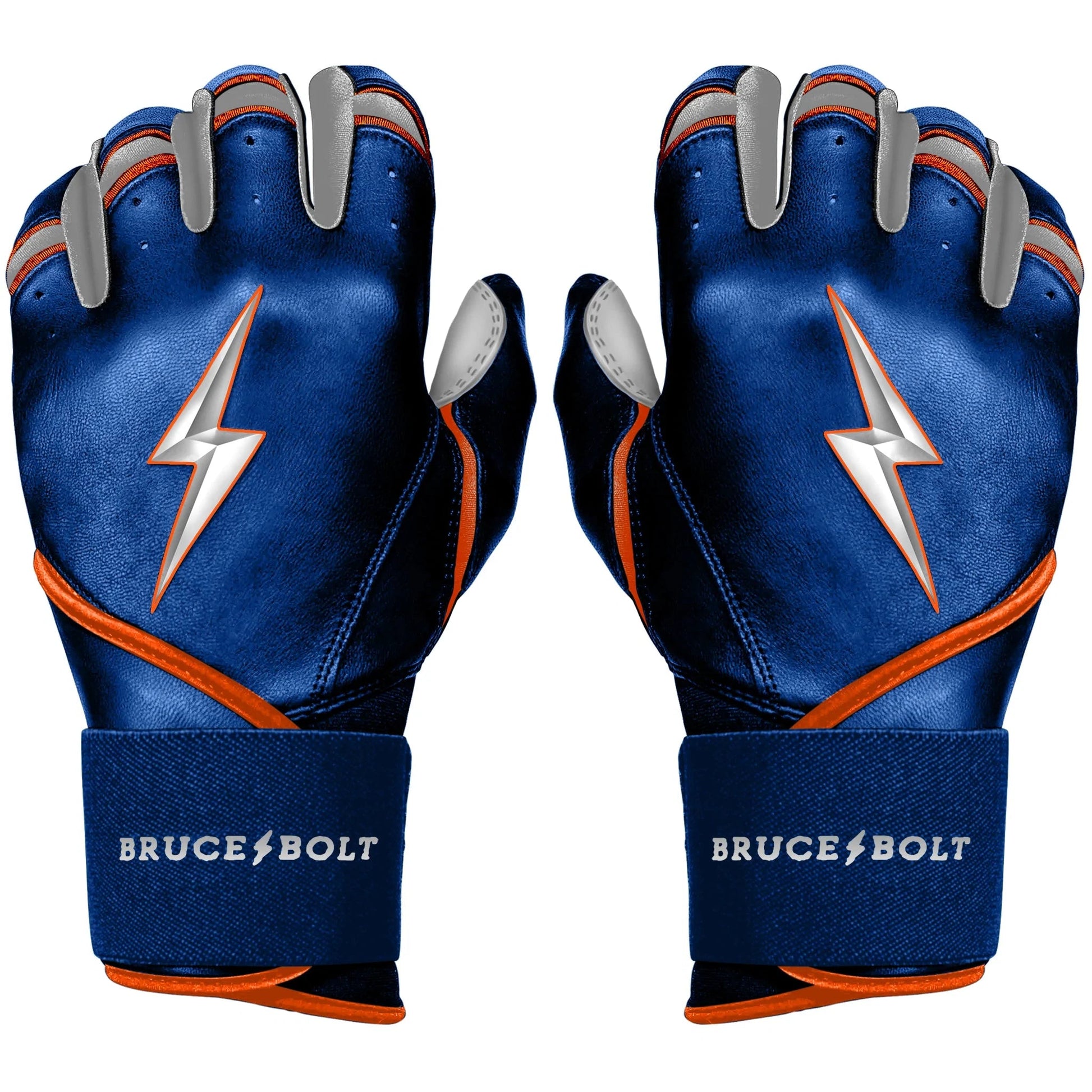 Shop Bruce Bolt PREMIUM PRO NIMMO Long Cuff Batting Gloves: Mets Blue