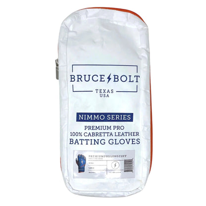 Shop Bruce Bolt PREMIUM PRO NIMMO Long Cuff Batting Gloves: Mets Blue