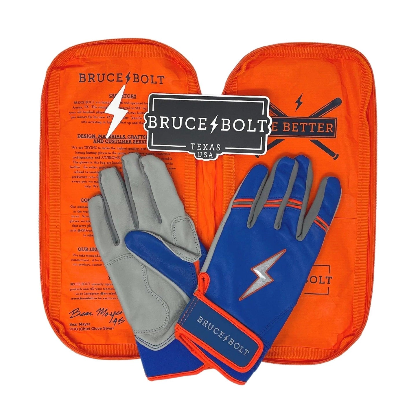 Shop Bruce Bolt PREMIUM PRO NIMMO Short Cuff Batting Gloves: Blue