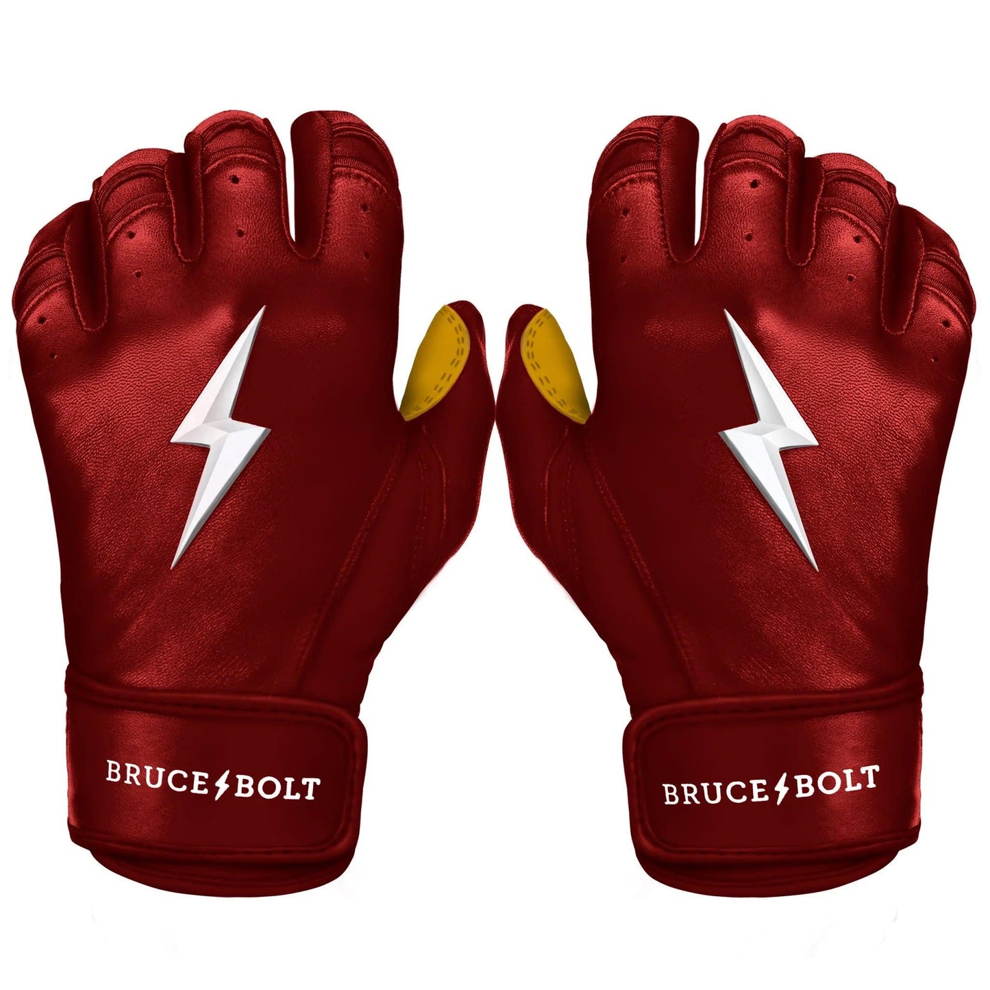 Bruce Bolt PREMIUM PRO Short Cuff Batting Gloves: Maroon