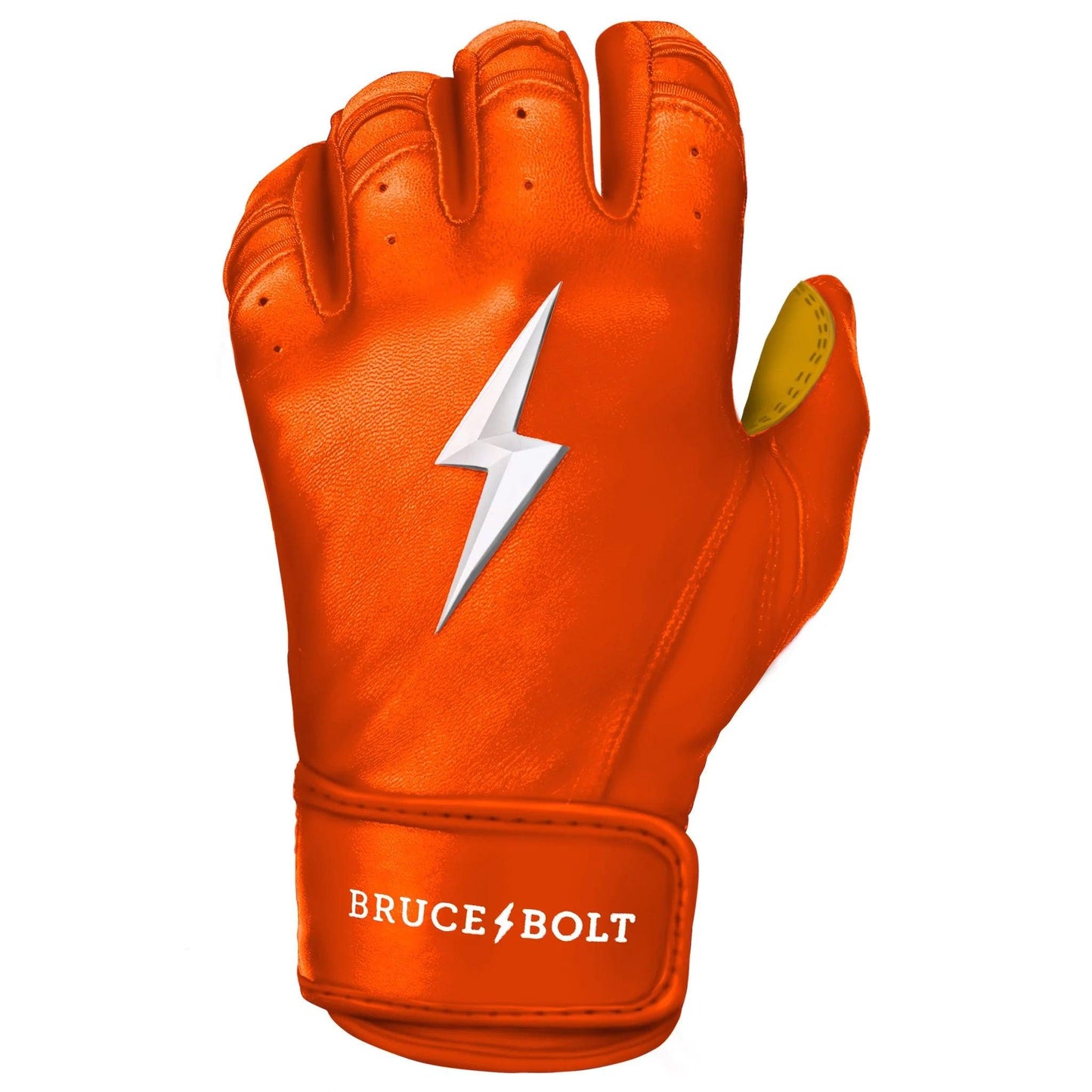 Shop SHOP Bruce Bolt PREMIUM PRO Short Cuff Batting Gloves: Orange