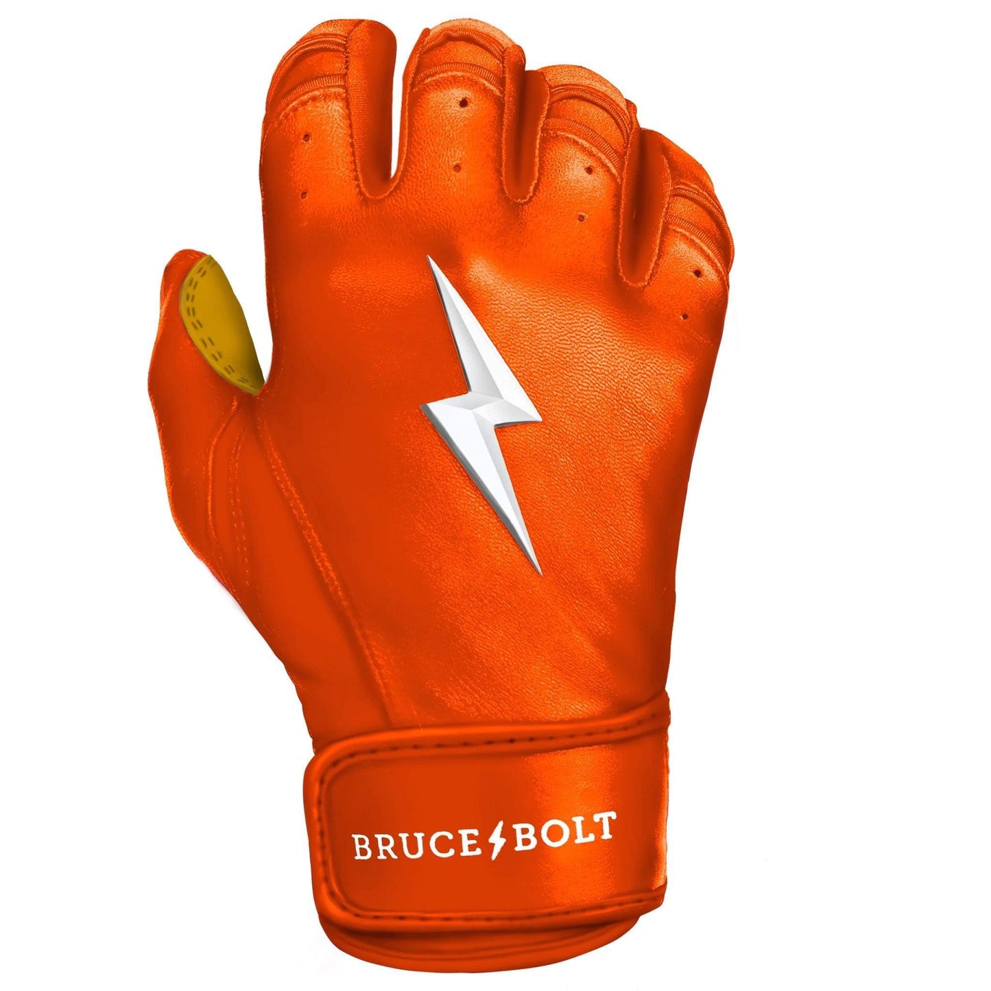 Shop SHOP Bruce Bolt PREMIUM PRO Short Cuff Batting Gloves: Orange