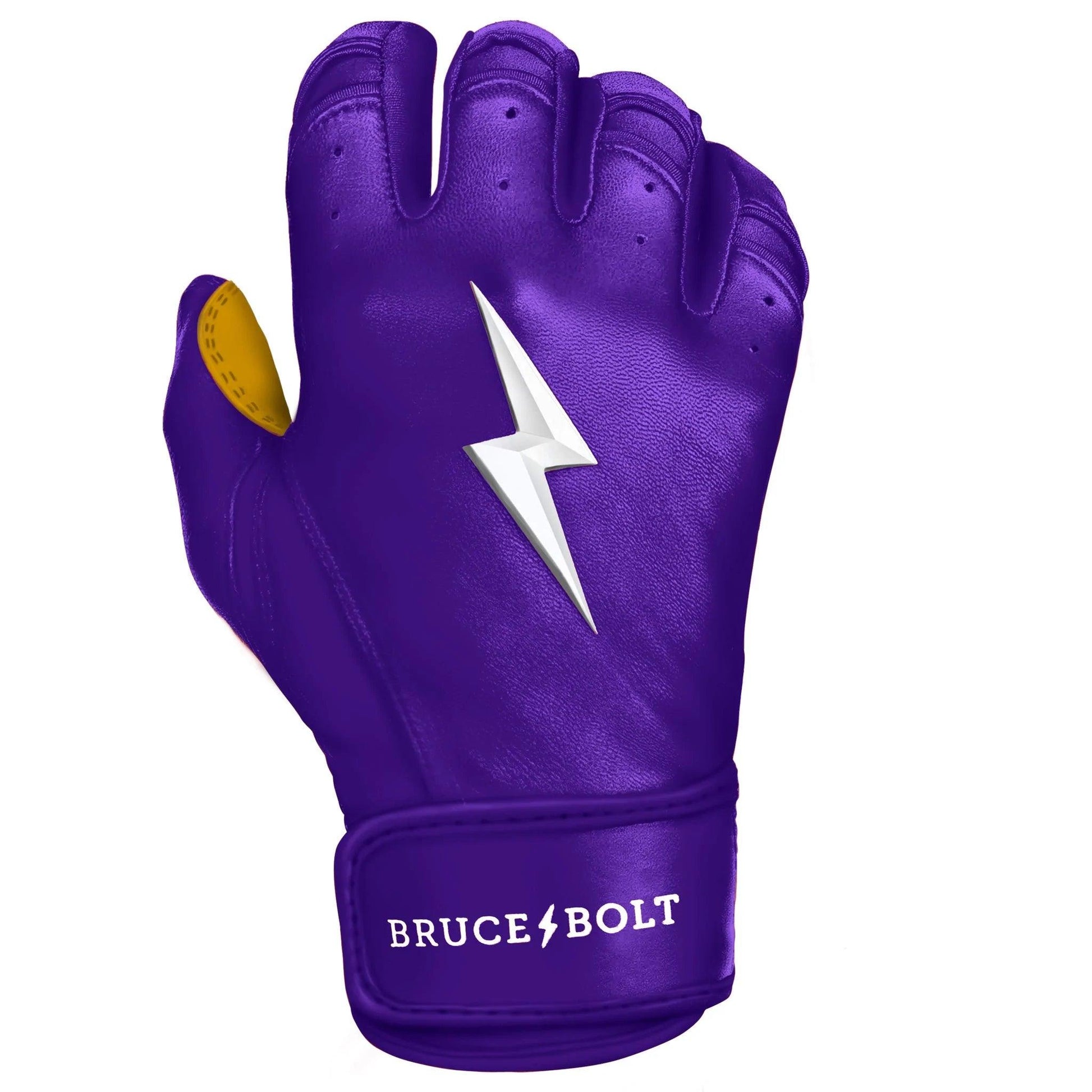 Shop Bruce Bolt PREMIUM PRO Short Cuff Batting Gloves: Purple