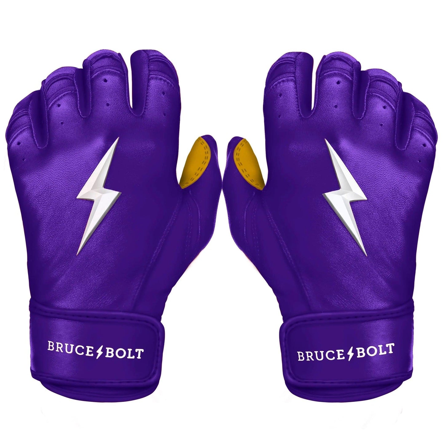 Shop Bruce Bolt PREMIUM PRO Short Cuff Batting Gloves: Purple