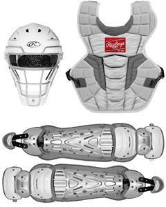 Rawlings Youth White/Silver VELO 2.0 Catcher's Gear Box Set: CSV2Y-W/SIL